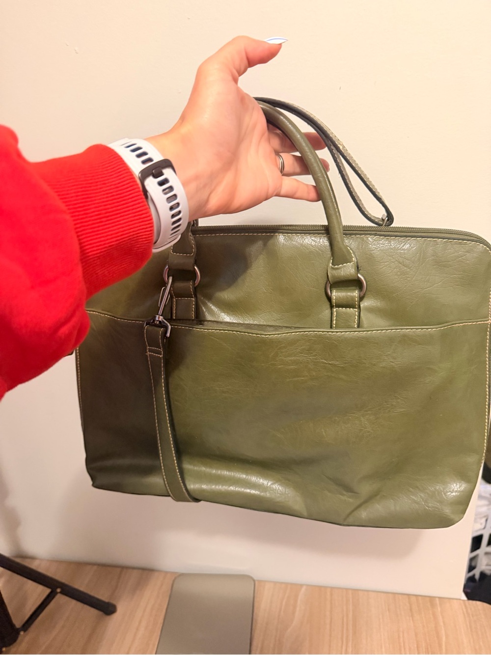 Bueno Olive Green Laptop Bag